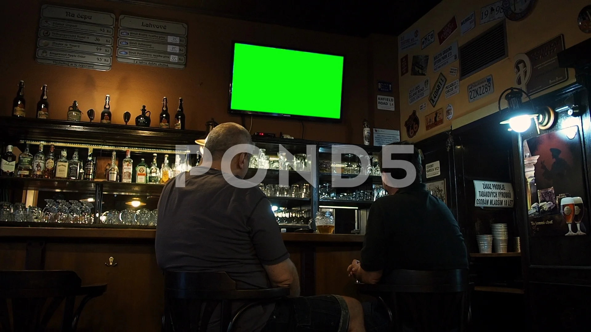 Two Men Watching TV Sports Pub Bar Stock Video Pond5