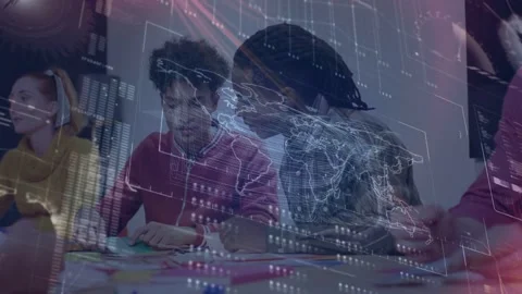 Two men working, pointing and initiating folding of paper for design under Stock Footage 333211638