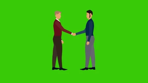 Two men's doing handshake partner idea, business concept, chroma key Stock Footage 271169248