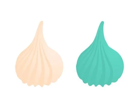 Two meringue on white background Stock Illustration