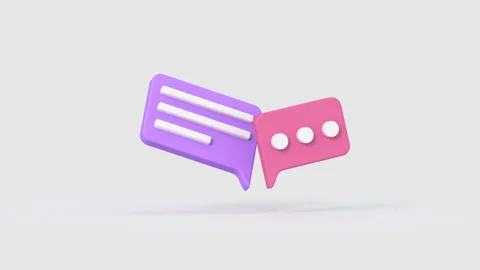 Two message bubbles 3D render animation Stock Footage 218339929