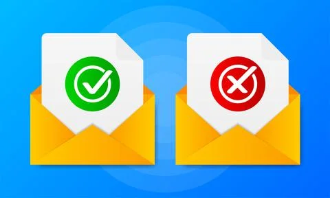 Two message with yes or no signs on a blue background. Vector illustration. Stockillustratie