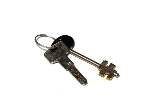 Two metal keys on a ring Stock Photos