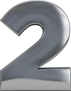 Two - metal number 2 Stock Illustration