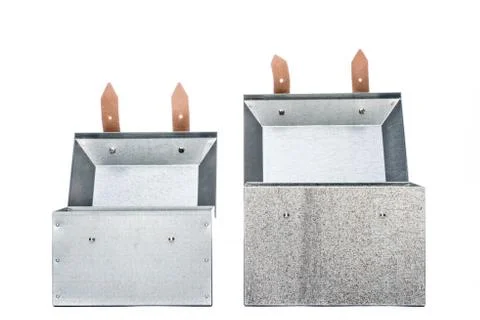 Two metal tool box on White Background 写真素材