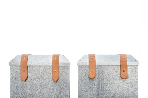 Two metal tool box on White Background Stock Photos