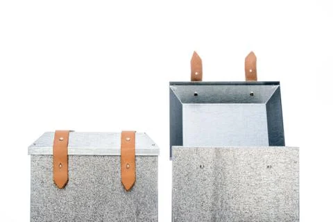 Two metal tool box on White Background Stock Photos