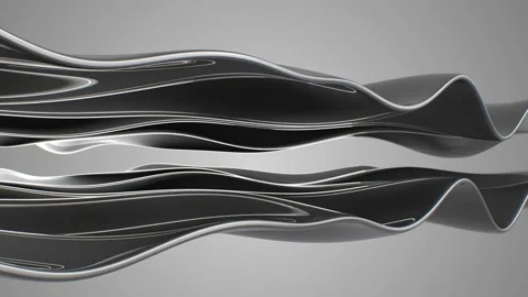 Two metal waves line 3d animation Stock Footage 150996559