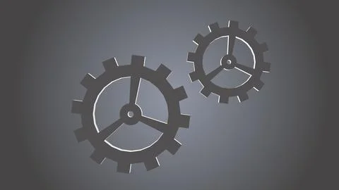 Two metallic gears abstract background Stock Illustration