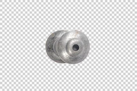 Two metallic washers stacked on top of each other on a transparent backgrou.. Stockfoto's