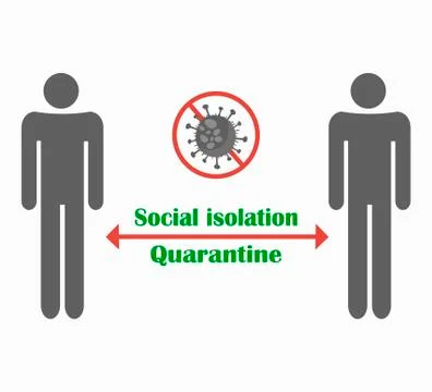 Two meter social distance during the coronavirus pandemic - vector flat icon Stock Illustration