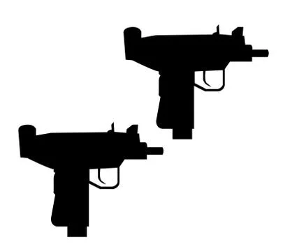 Two micro uzi guns Illustrazione stock