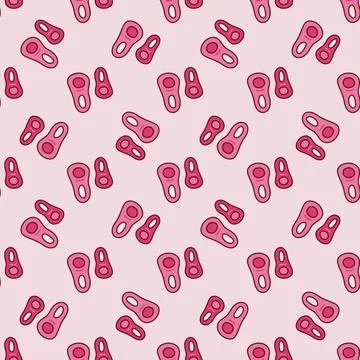 Two Microbes vector concept red seamless pattern 스톡 일러스트