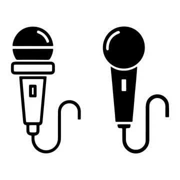 Two microphone vector icons for vocal recording or audio presentations Stock Illustration