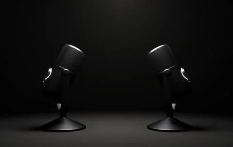 Two microphones Illustrazione stock