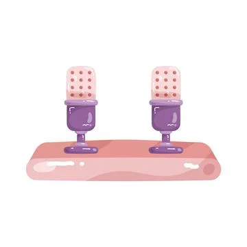 Two microphones Stock Illustration