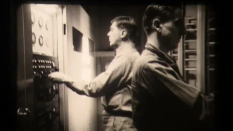 Two Military Men On Computer at United States Air Force Base Texas Tower Stock Footage 130699335