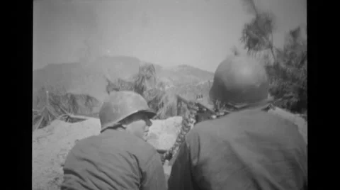 Two military photographers firing bullets Stock Footage