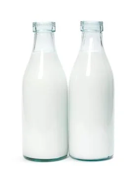Two milk bottle Stock Photos