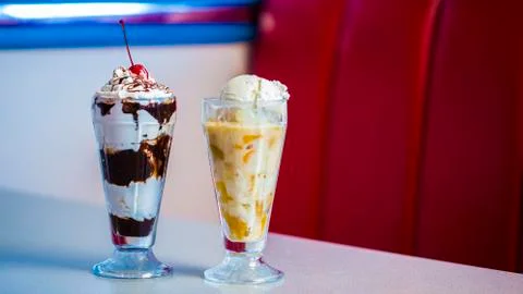 Two Milkshakes Stock Photos