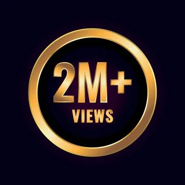 Two Million Plus Views. Millions Views Isolated Luxury Label Vector Stock Illustration
