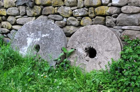 Two millstones Stock Photos