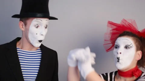 Two Mimes Depicts bird Stock Footage 59537721