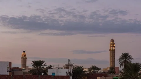 Two Minarets sunset timelapse Stock Footage 79734020