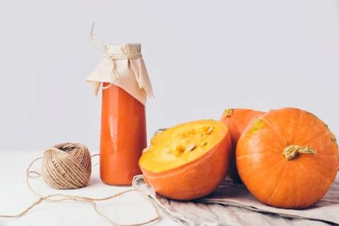 Two mini pumpkins on white background. Stock Photos