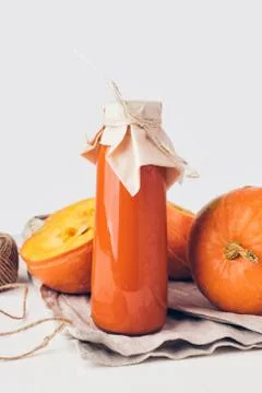 Two mini pumpkins on white background. Stock Photos