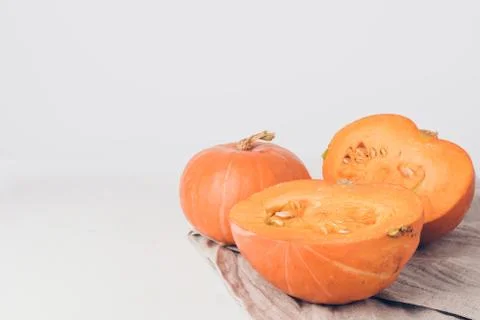 Two mini pumpkins on white background. Stock Photos