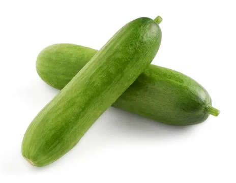 Two mini snack cucumbers Stock Photos