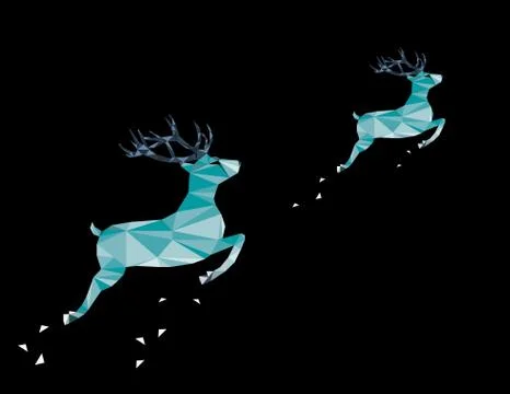 Two mint deers of triangle shapes Stock Illustration