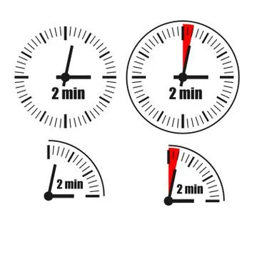Two Minutes Clock on white background. Stock-Illustration