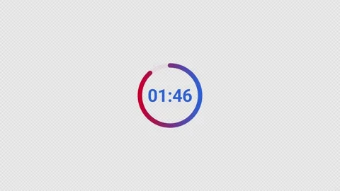 Two minutes countdown timer animation in sixty seconds with alpha channel Stock Footage 340541744