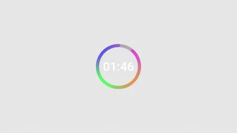Two minutes countdown timer animation in sixty seconds with alpha channel Stock Footage 340542669