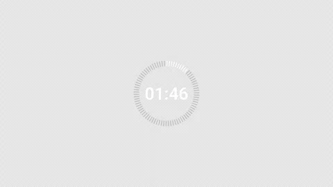 Two minutes countdown timer animation in sixty seconds with alpha channel Stock Footage 340543666