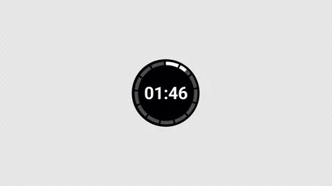 Two minutes countdown timer animation in sixty seconds with alpha channel Stock Footage 340545843