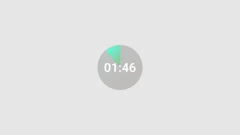 Two minutes countdown timer animation in sixty seconds with alpha channel Stock Footage 340546509