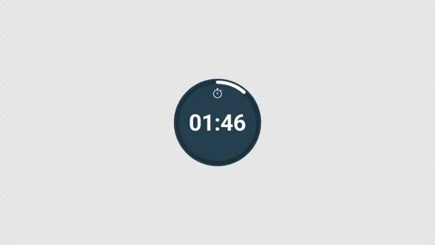 Two minutes countdown timer animation in sixty seconds with alpha channel Stock Footage 340549891