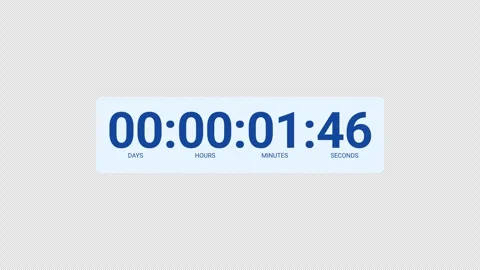Two minutes day countdown timer animation in sixty seconds with alpha channel Stock Footage 341184924