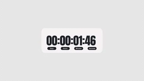 Two minutes day countdown timer animation in sixty seconds with alpha channel Stock Footage 341206084