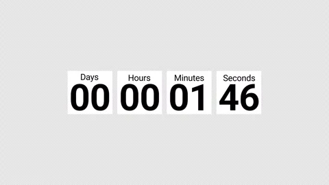 Two minutes day countdown timer animation in sixty seconds with alpha channel Stock-Footage 341212816