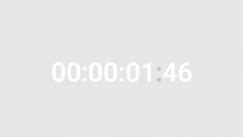 Two minutes day countdown timer animation in sixty seconds with alpha channel Stock Footage 341219810