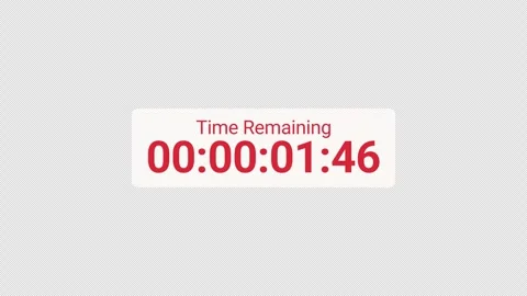 Two minutes day countdown timer animation in sixty seconds with alpha channel Stock Footage 341236268