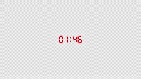 Two minutes digital countdown timer animation in sixty seconds Stock Footage 343479681