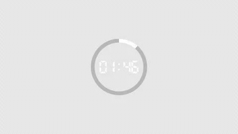 Two minutes digital countdown timer animation in sixty seconds Stock Footage 343480933
