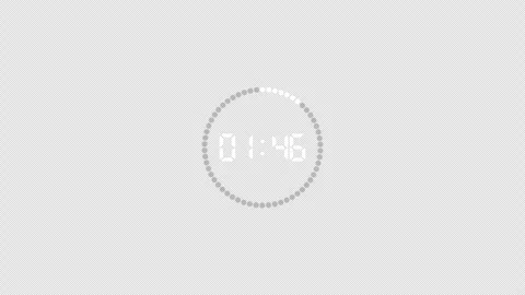 Two minutes digital countdown timer animation in sixty seconds Stock Footage 343485388