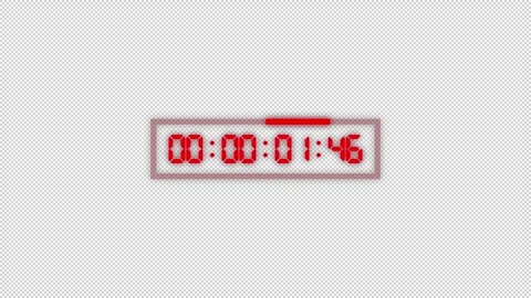 Two minutes digital countdown timer animation in sixty seconds Stock Footage 343494377