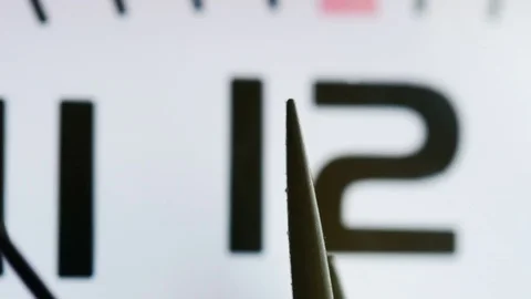 Two minutes to midnight deadline closeup clock Stock Footage 82978853